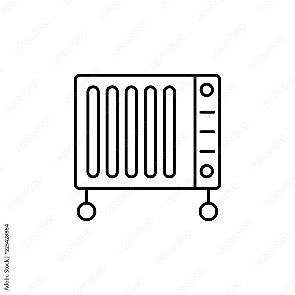 Poster electric heater icon. element of temperature control equipment for mobile concept and web apps illus
