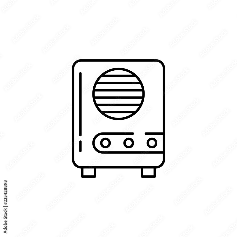 Poster electric heater icon. element of temperature control equipment for mobile concept and web apps illus