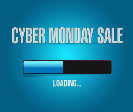 Cyber Monday Sale loading bar message concept - Powered by Adobe