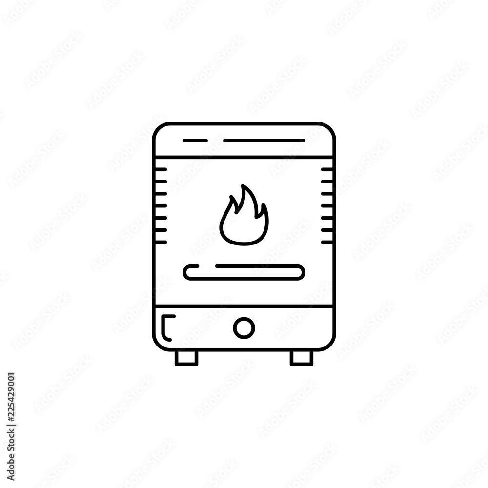 Poster furnace, heater icon. element of temperature control equipment for mobile concept and web apps illus