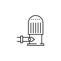heat controller, radiator valve icon. Element of temperature control equipment for mobile concept and web apps illustration. Thin line icon for website design and development