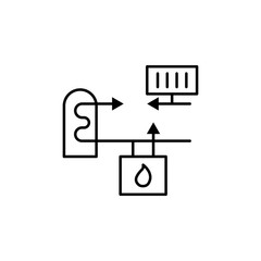 heating panel, heating system icon. Element of temperature control equipment for mobile concept and web apps illustration. Thin line icon for website design and development