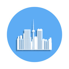 cityscape icon in badge style. One of Cityscape collection icon can be used for UI, UX