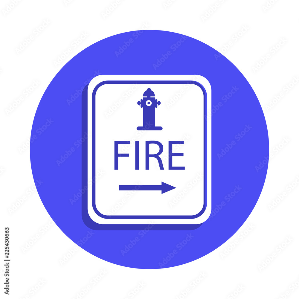 Poster hydrant point icon in badge style. one of fire guard collection icon can be used for ui, ux