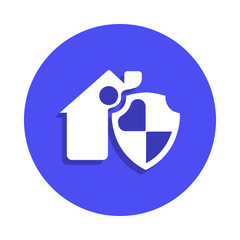 house security icon in badge style. One of fire guard collection icon can be used for UI, UX