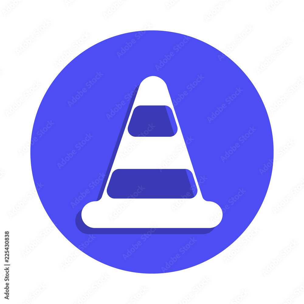 Poster traffic cone icon in badge style. one of fire guard collection icon can be used for ui, ux