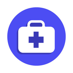 first aid kit icon in badge style. One of fire guard collection icon can be used for UI, UX