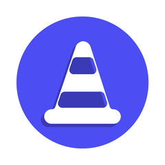 Traffic cone icon in badge style. One of fire guard collection icon can be used for UI, UX