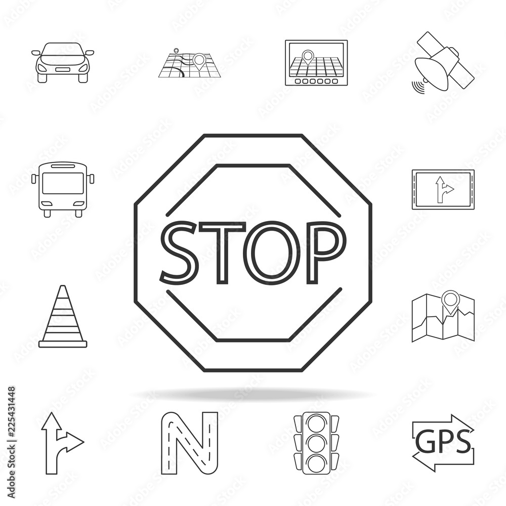 Aufkleber stop sign icon. navigation icons universal set for web and mobile