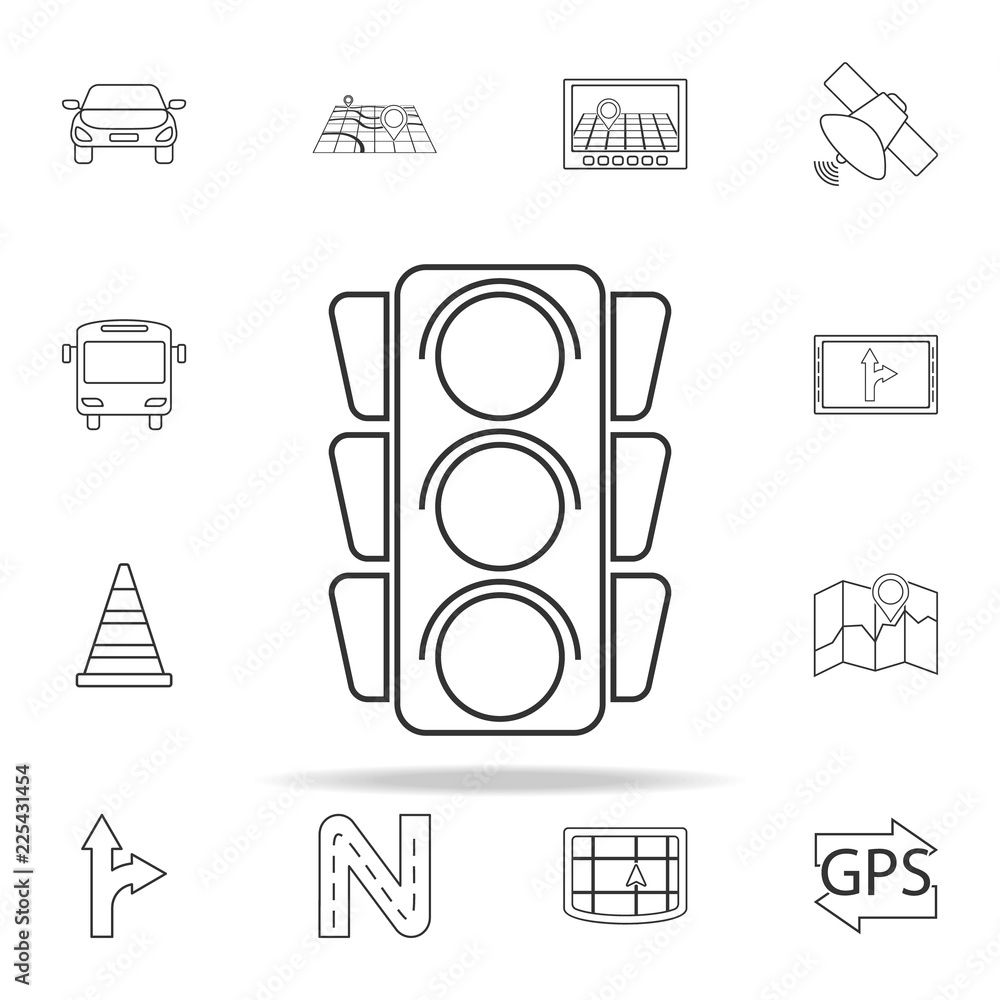 Poster traffic light icon. navigation icons universal set for web and mobile