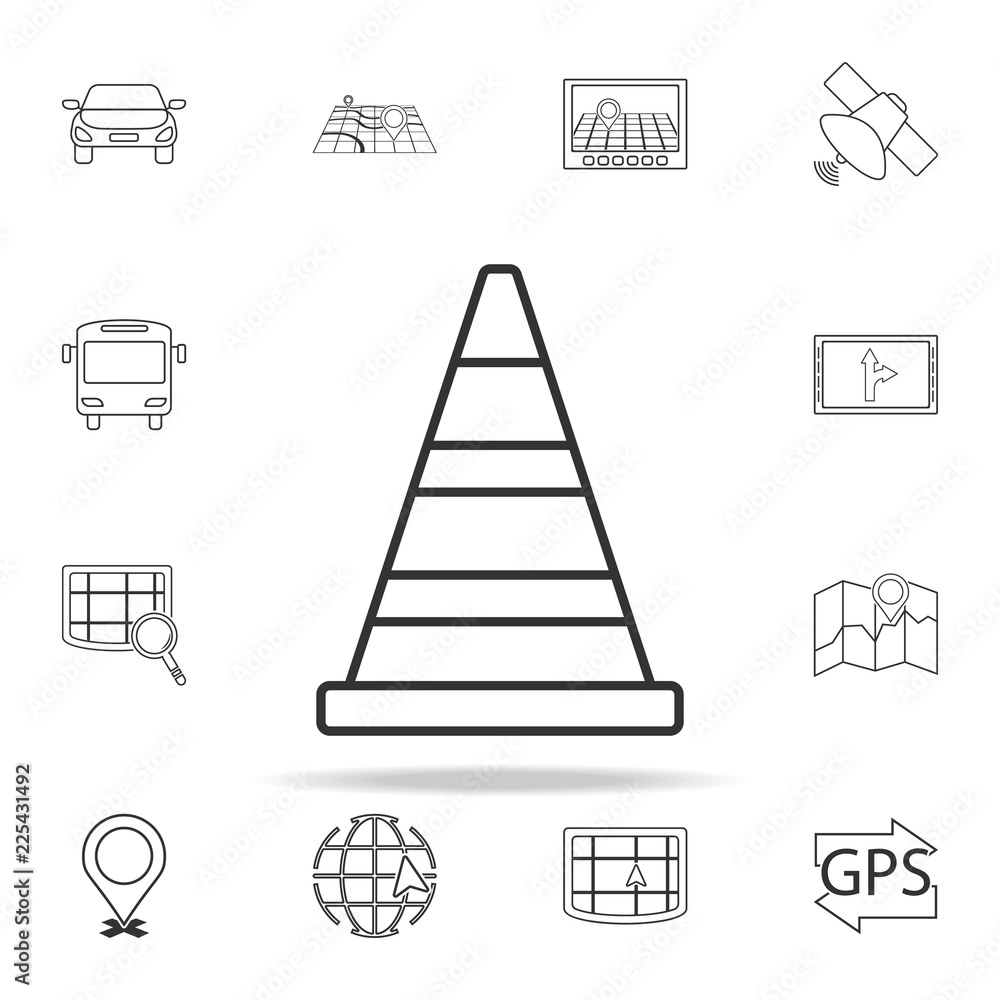 Poster road cone icon. navigation icons universal set for web and mobile