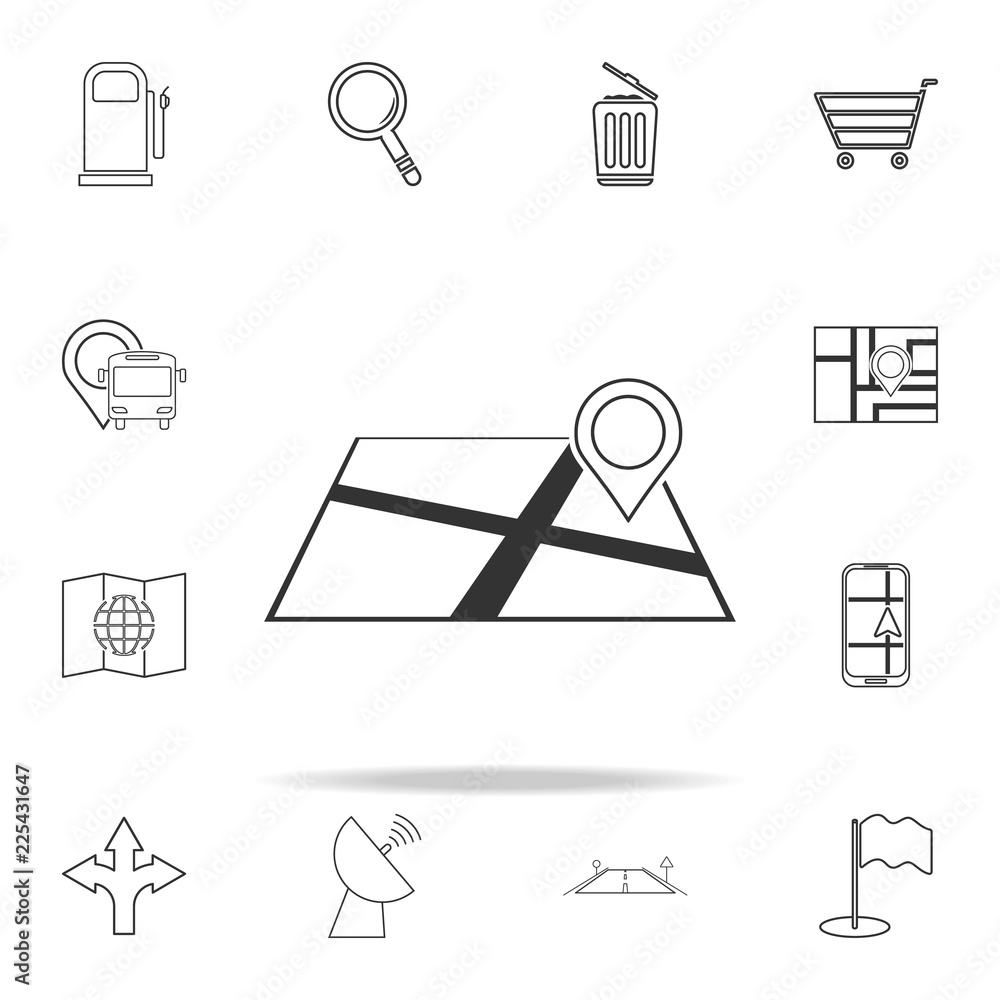 Poster pin on the map icon. navigation icons universal set for web and mobile
