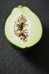 Green papaya cross section