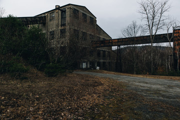 Fototapeta na wymiar Gloomy View of Abandoned Bay State Iron Company - New York
