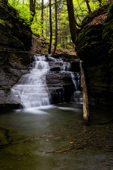 Fototapeta na wymiar Long Exposure Waterfall - Sweedler & Thayer Nature Preserve - Ithaca, New York