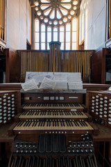 Vintage Organ - Abandoned Notre Dame Church - Worcester, Massachusetts