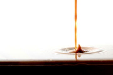Chocolate drink on white background