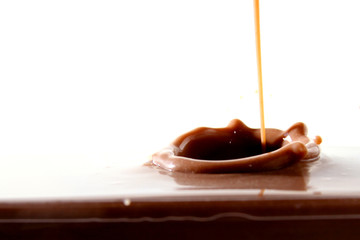 Chocolate drink on white background