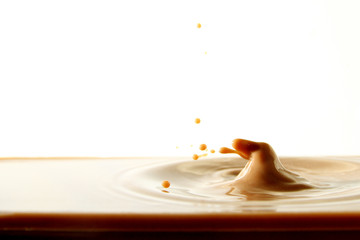 Chocolate drink on white background