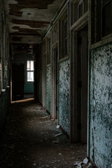 Fototapeta na wymiar Derelict Hallway - Abandoned Hospital for Chest Diseases - New Jersey