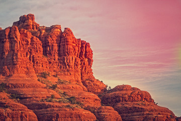 Pink Sky Over Bell Rock in Sedona, Arizona (USA)
