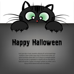 Happy Halloween and cartoon cat