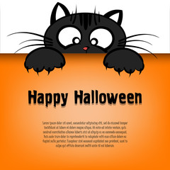Happy Halloween and cartoon cat