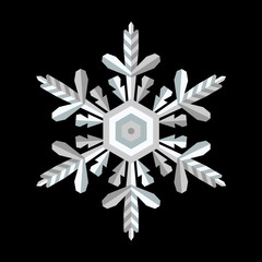 Vector crystal snowflake on a contrast background