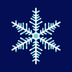 Vector abstract snowflake on a blue background