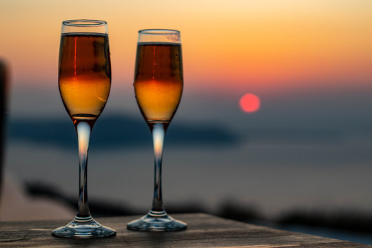Drinks at Sunset, Santorini Greece