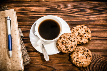Coffee Break - Notepad and Pen along with coffee 