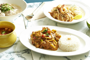Various Thai food background 