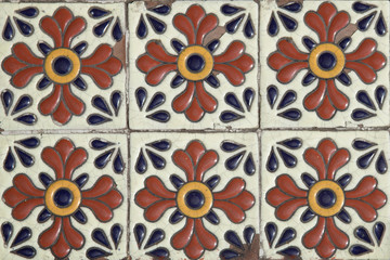 Mexican style colored talavera tiles