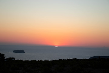 Sunset in Akrotiri, Santorini Greece