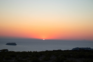 Sunset in Akrotiri, Santorini Greece