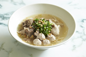 Rice noodle soup 