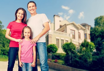 Portrait of Happy Family with Daughter
