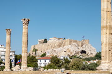 Parthenon seen from Temple of Zeus, Athens, Greece