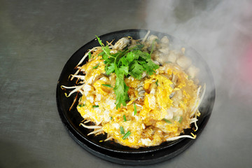 Fried oysters egg and bean sprouts