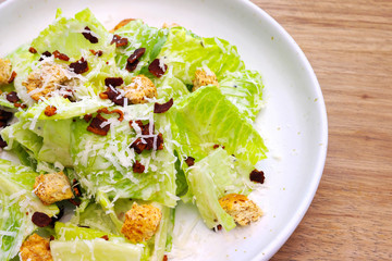 Caesar salad on the table