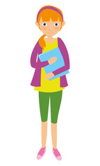 Young female Student going to college