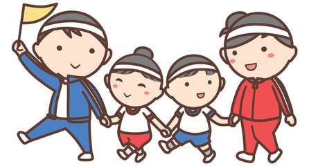  親子家族でおでかけ運動会(父母息子娘)