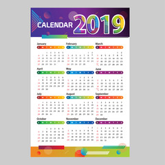 calendar template for 2019
