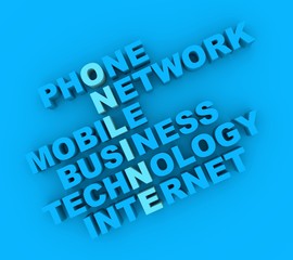 Acronym Online. Internet technology conceptual image. 3D rendering