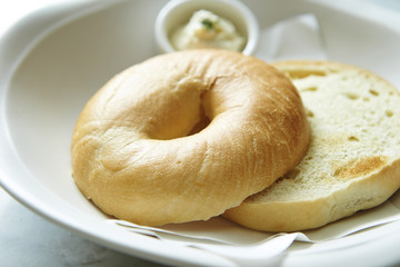 Bagel with spread 