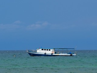 Fishing boat in the sea. Beautiful sea of Thailand