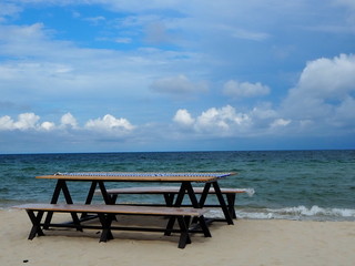 Dining table by the sea