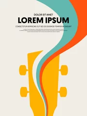 Rolgordijnen Music festival poster design template modern vintage retro style © thenatchdl