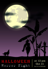 Abstract of Halloween to be the Spooky or The Horror  Banner Template Scene Background, Vector and illustration, eps 10