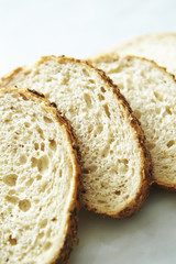 Sliced French baguette 